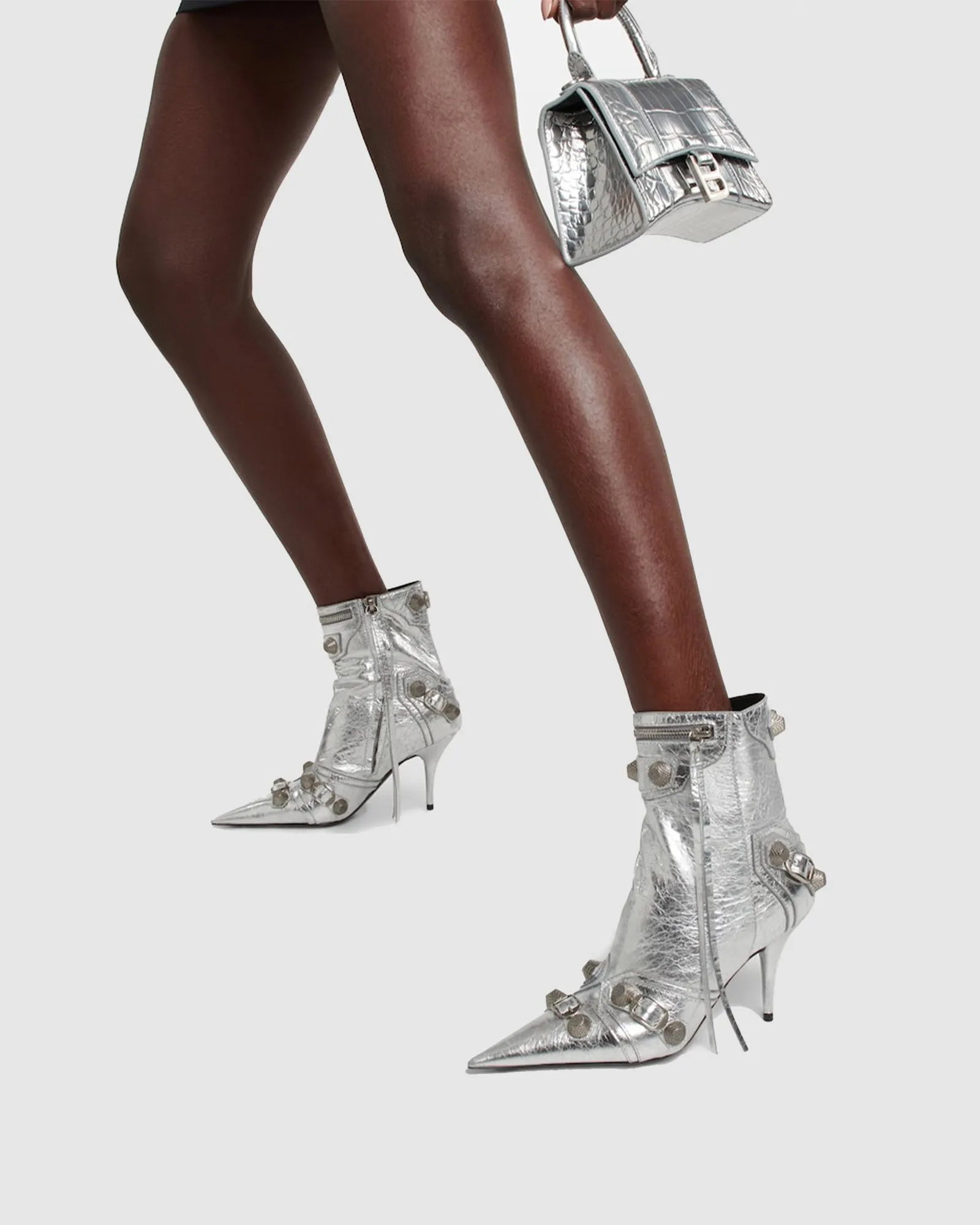 Afra Rivet Embellished Leather Ankle Boots