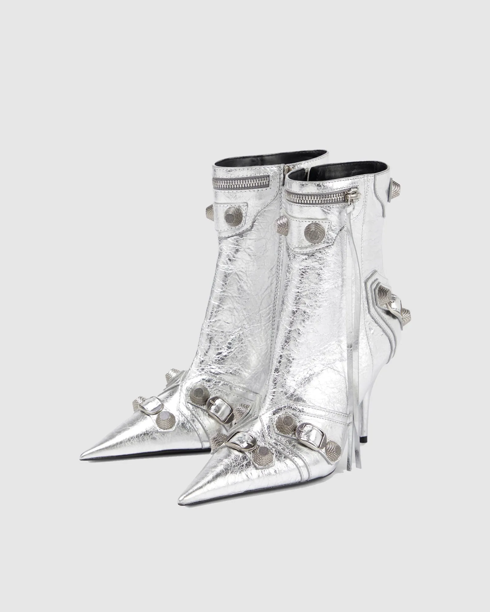 Afra Rivet Embellished Leather Ankle Boots