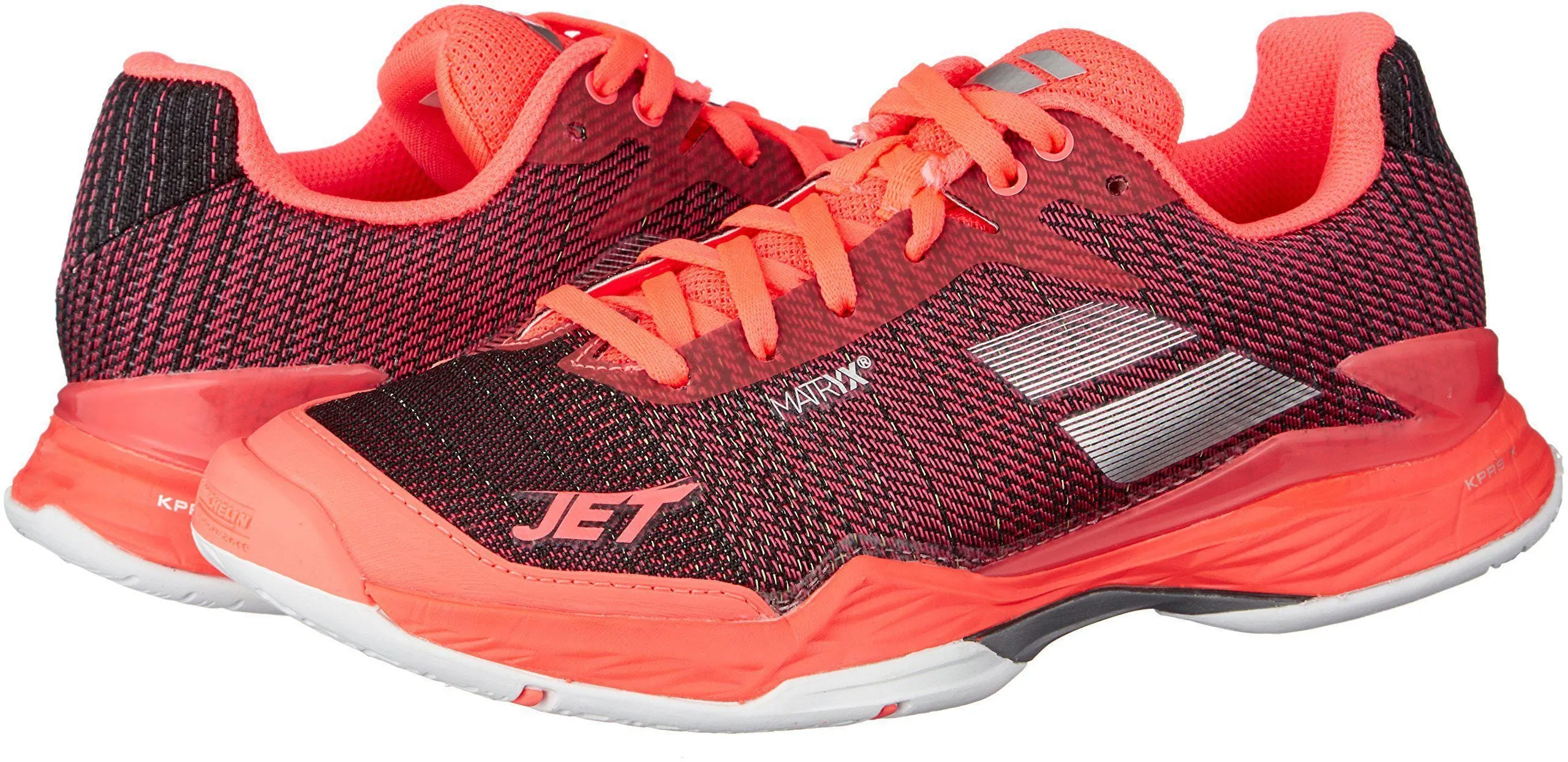 Babolat Women's Jet Mach II All Court Tennis Shoes, Fluo Pink/Silver/Fandango Pink (6 B(M) US)