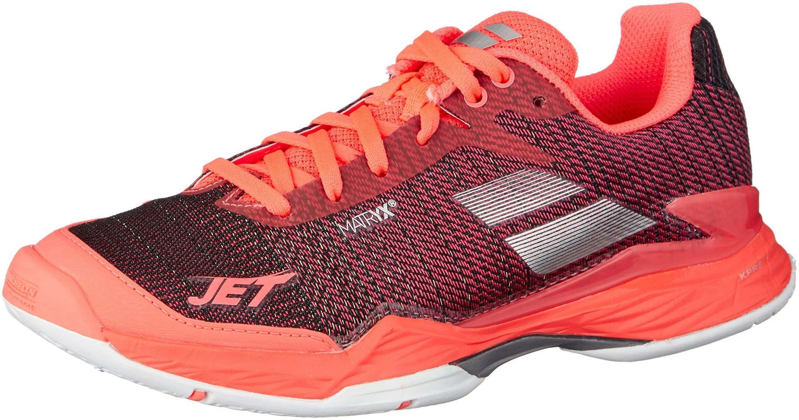 Babolat Women's Jet Mach II All Court Tennis Shoes, Fluo Pink/Silver/Fandango Pink (6 B(M) US)