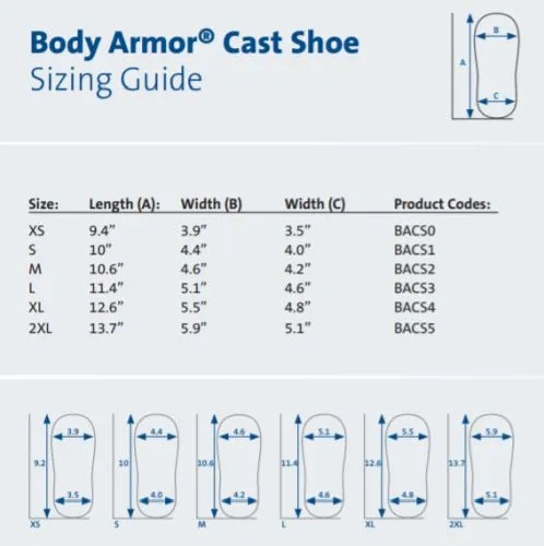 Body Armor Cast Shoe  Small