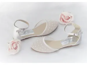 Bridesmaid, Flower Girl, Communion White Ivory Shoes, Girls Party Shoes.