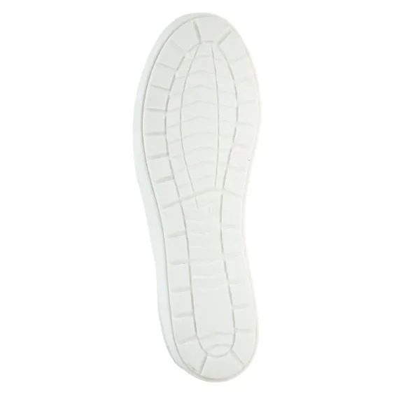 Caprice Leather Trainer in Metallic Silver