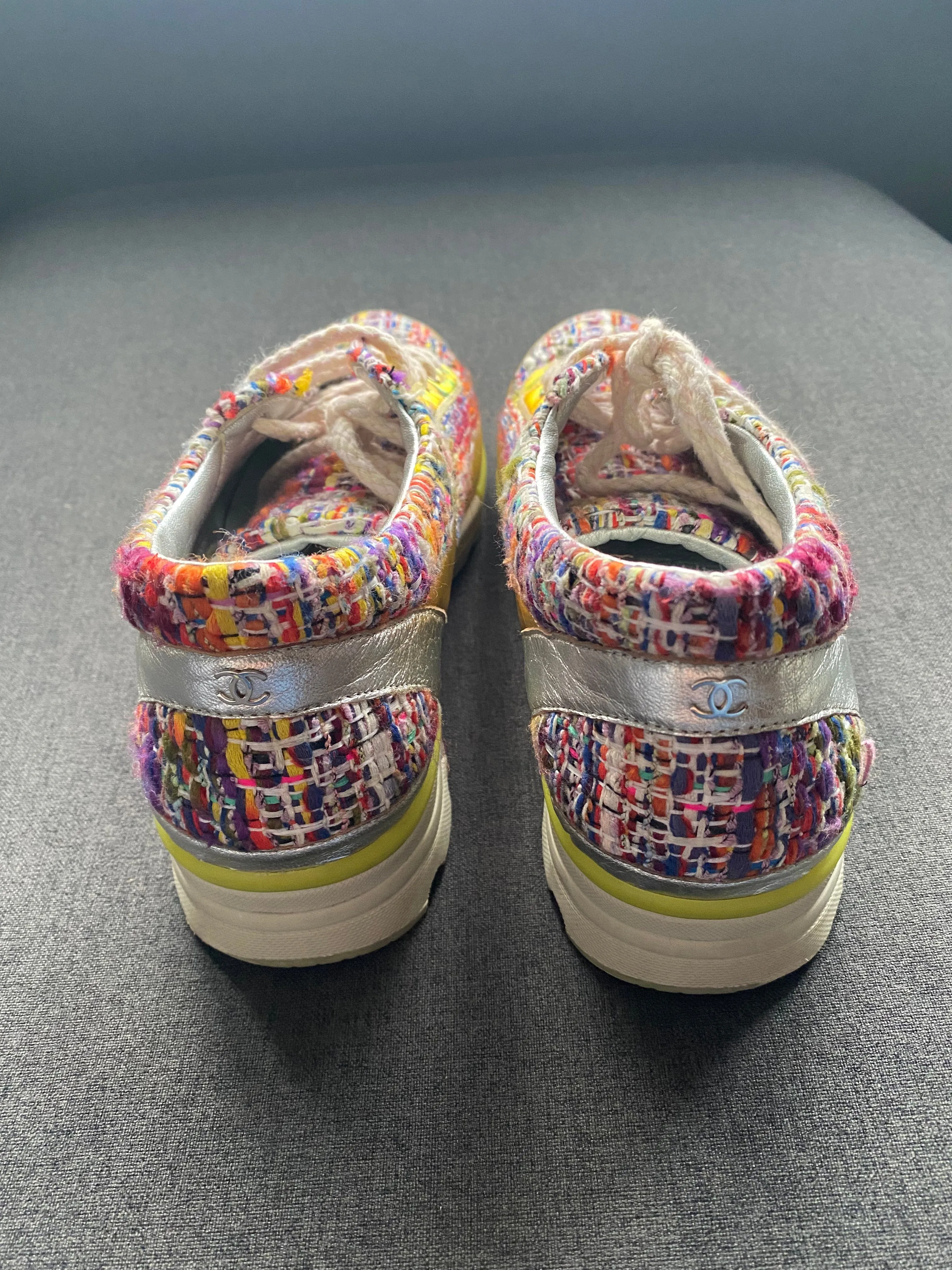 Chanel Tweed/Gold size 39.5 trainers - AWC1991