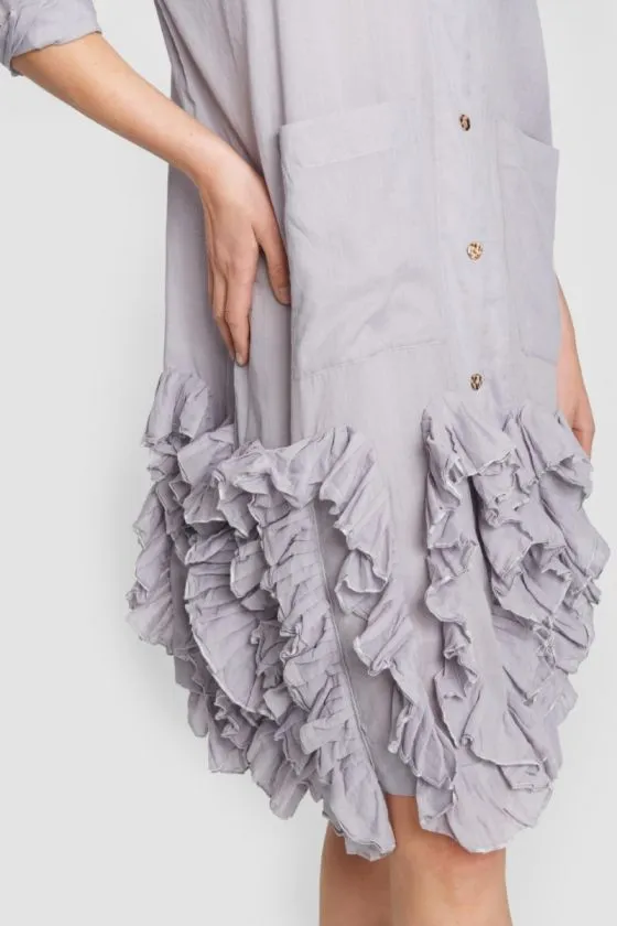 Cloud Blue Ruffle Duster Dress