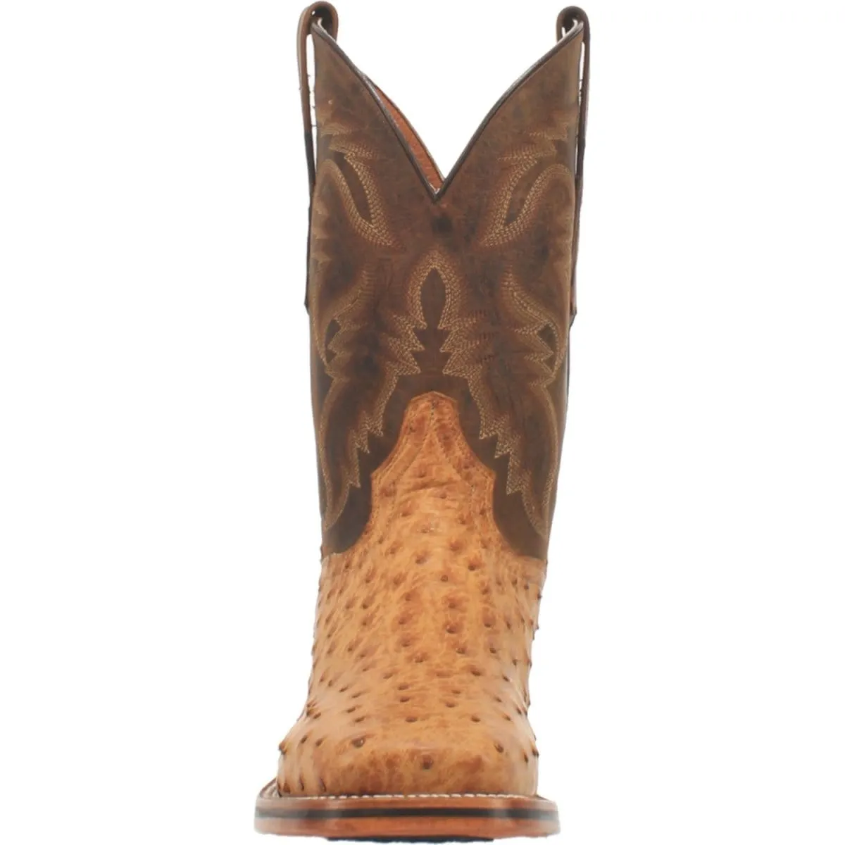 Dan Post Men's Kershaw Full Quill Ostrich Square Toe Boots - Saddle