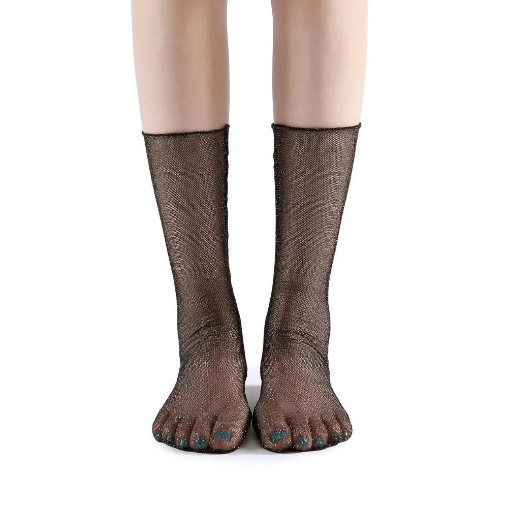 Diamond Sheer Crew Sock | Black
