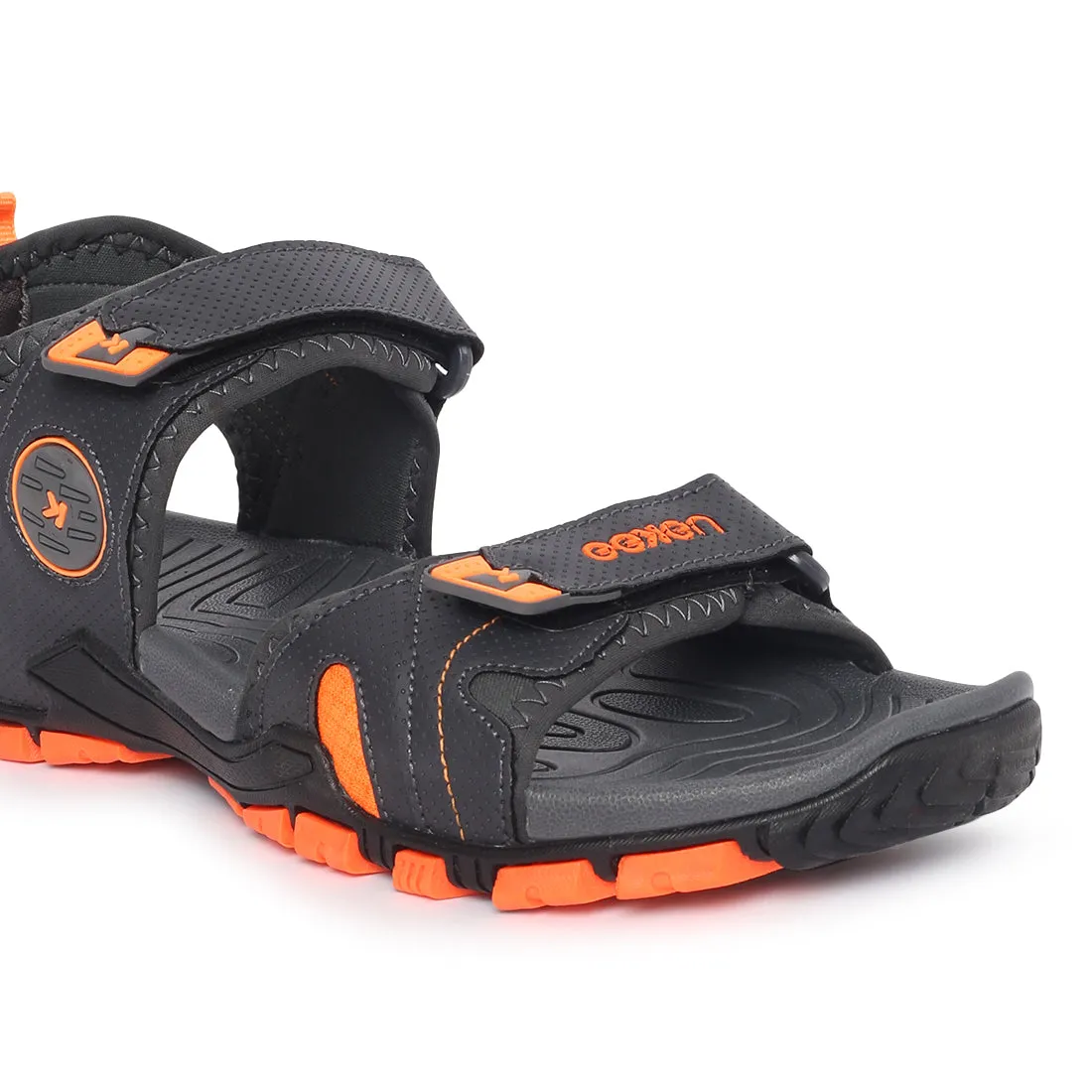 Eeken ESDGO4503 Green And Orange Stylish Lightweight Dailywear Sports Sandals For Men