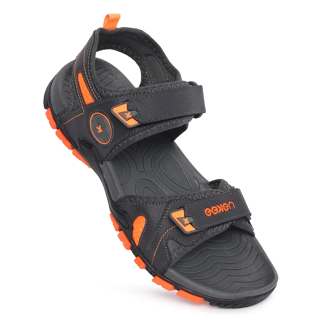 Eeken ESDGO4503 Green And Orange Stylish Lightweight Dailywear Sports Sandals For Men