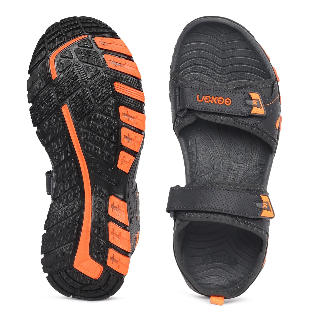Eeken ESDGO4503 Green And Orange Stylish Lightweight Dailywear Sports Sandals For Men