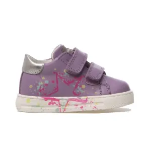 Falcotto Baby Girl's Lavender & Silver Leather Lacus Low Trainer