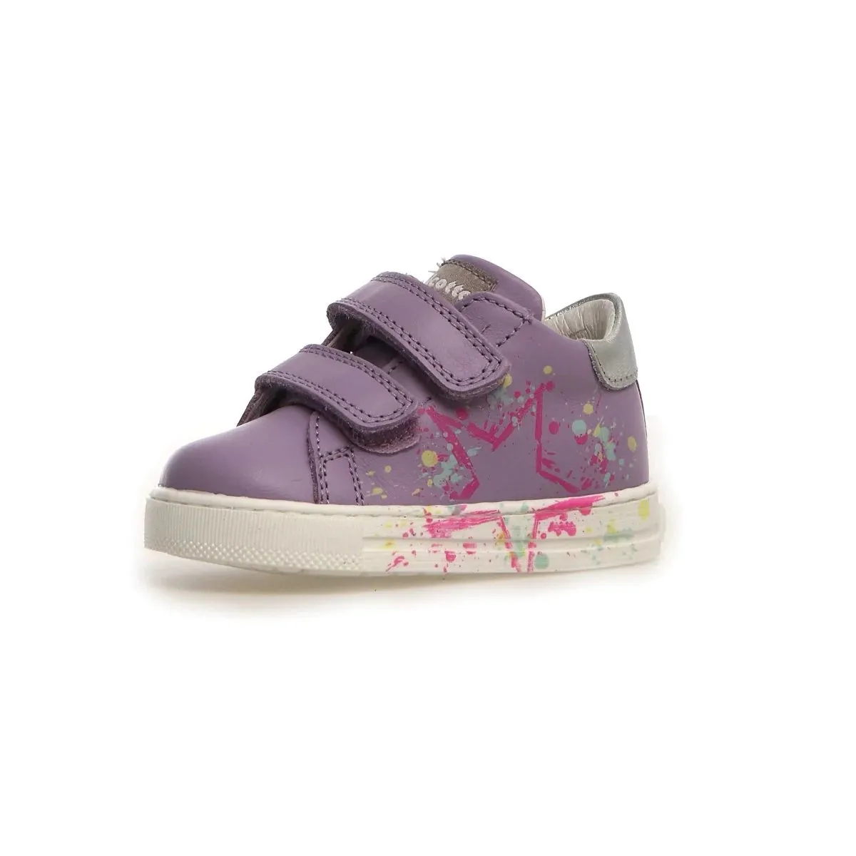 Falcotto Baby Girl's Lavender & Silver Leather Lacus Low Trainer