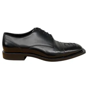 Fendi Calligraphy Leather Derby Shoes Uk 9