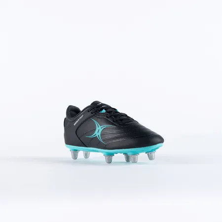 Gilbert Sidestep X15 LO6S Rugby Boots Black/Aqua