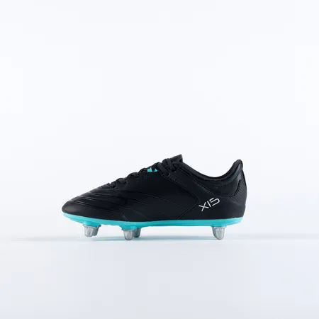 Gilbert Sidestep X15 LO6S Rugby Boots Black/Aqua