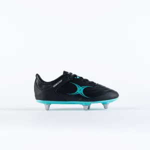 Gilbert Sidestep X15 LO6S Rugby Boots Black/Aqua