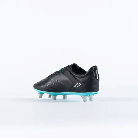 Gilbert Sidestep X15 LO6S Rugby Boots Black/Aqua