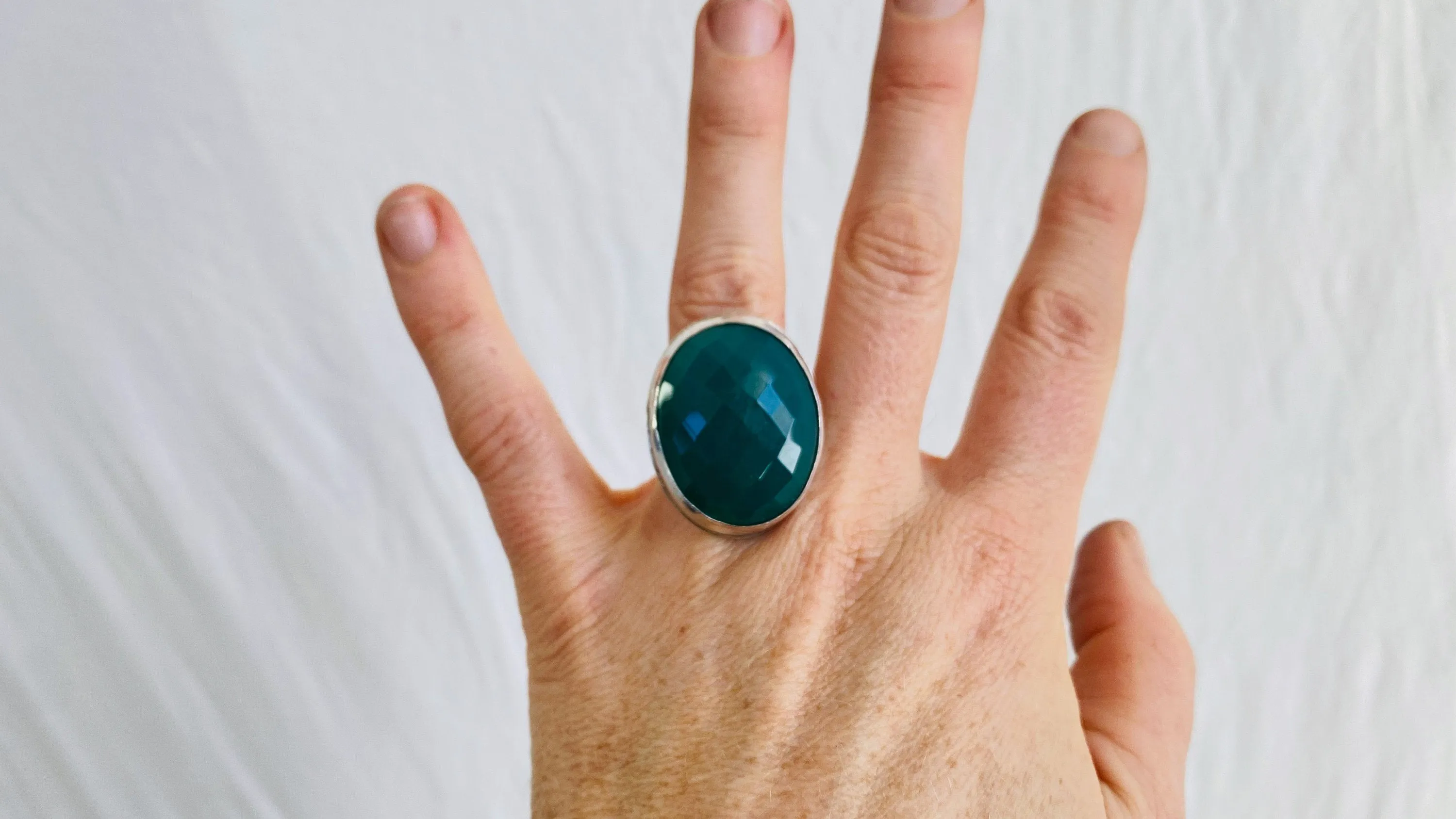 Green Onyx Ring. Size 7.5