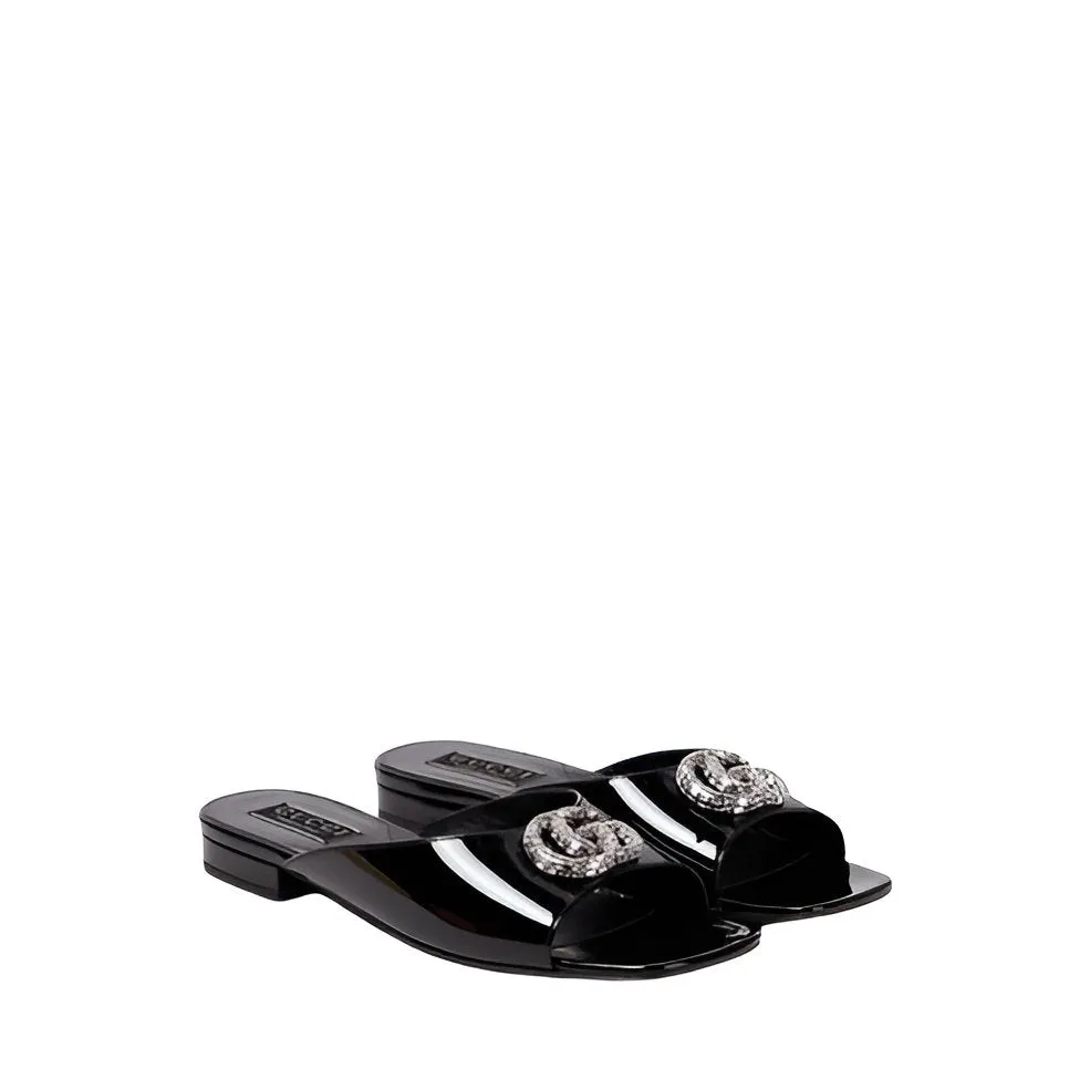 Gucci Women's Black Patent Leather Flat Slipper