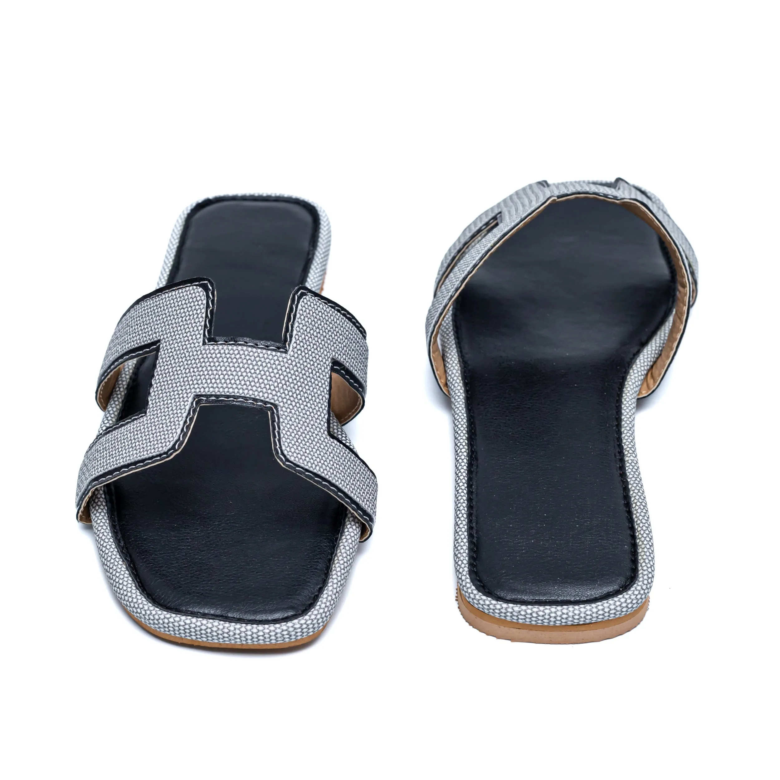 H Style Flats - Black/Grey