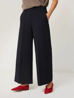 Italian Modern Crepe Sailor Trouser | Navy