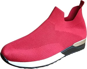 Lausiuoe Slip On Sneakers Women Wide Width Walking Tennis Shoes Running Casual Comfortable Mesh Athletic Gym Sock Shoes