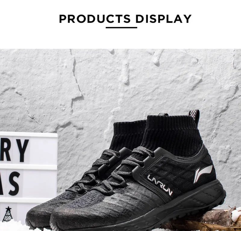 Li-Ning Men LN CLOUD SHIELD 2017 Running Shoes Mono Yarn WATER SHELL Cushion Sneakers LiNing Sports Shoes
