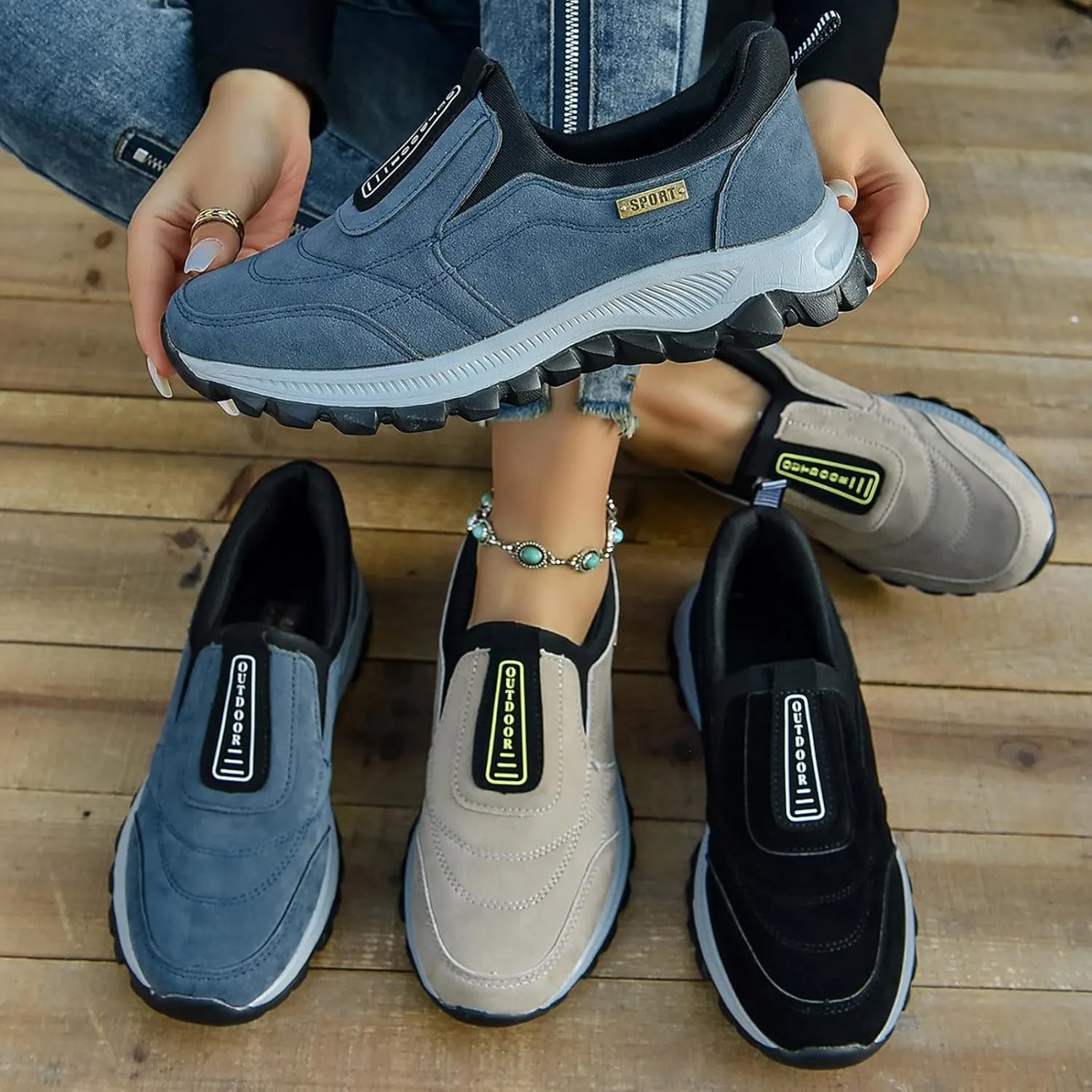 Lightweight Non Slip Sneakers for Men Breathable Casual Comfortable Walking Sneaker Elastic Fly Woven Mesh Shoes