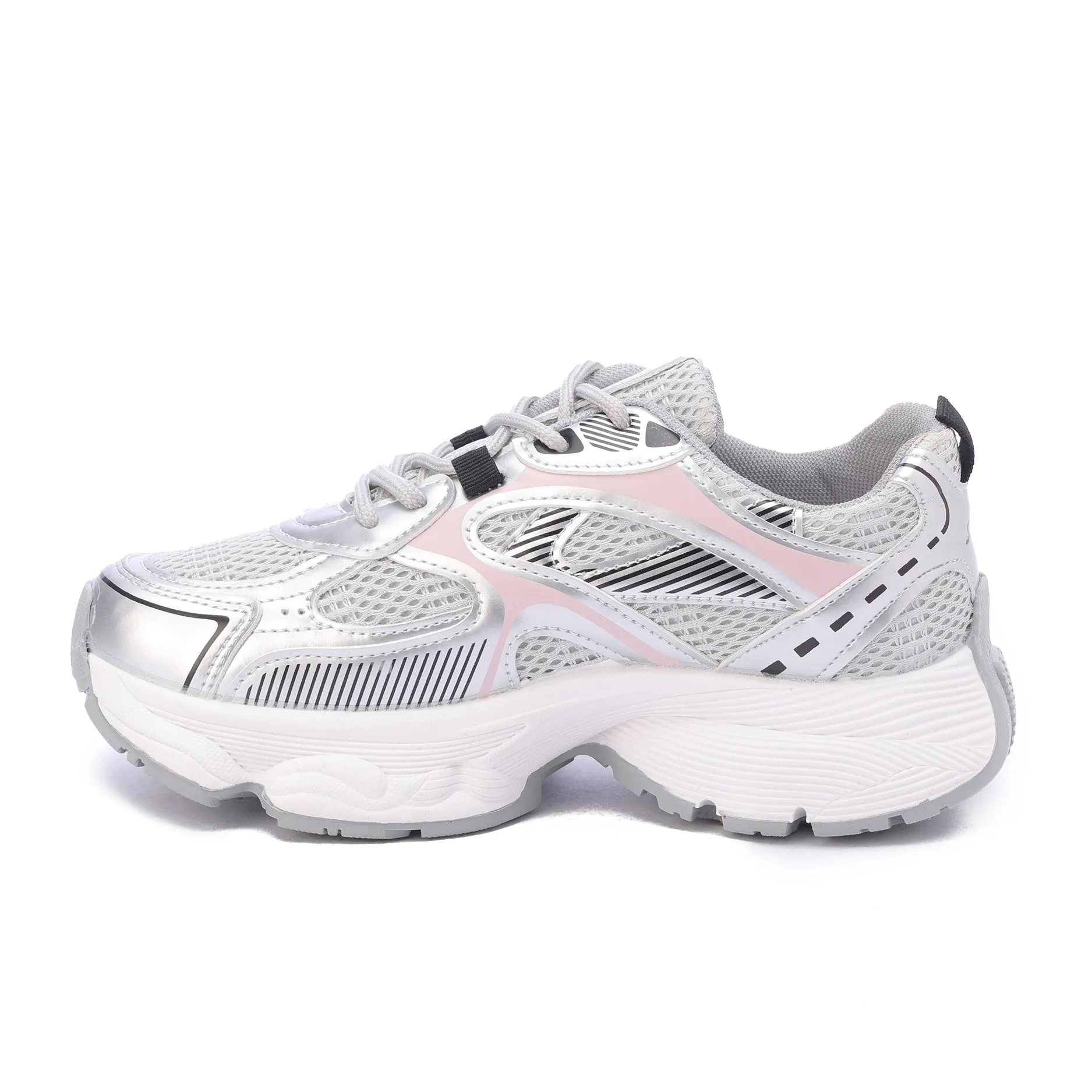 Lunar Glide Mesh Sneakers-Silver