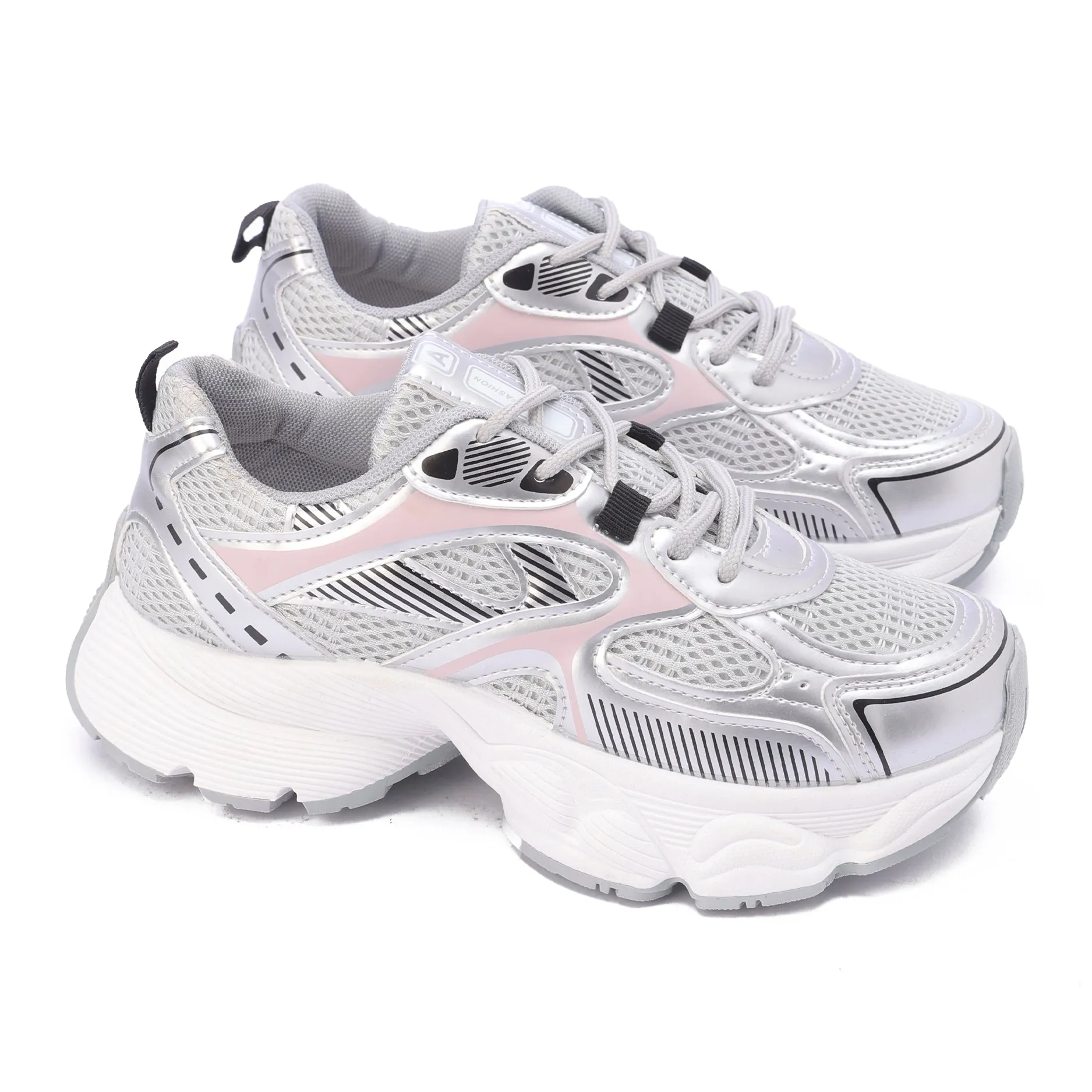 Lunar Glide Mesh Sneakers-Silver