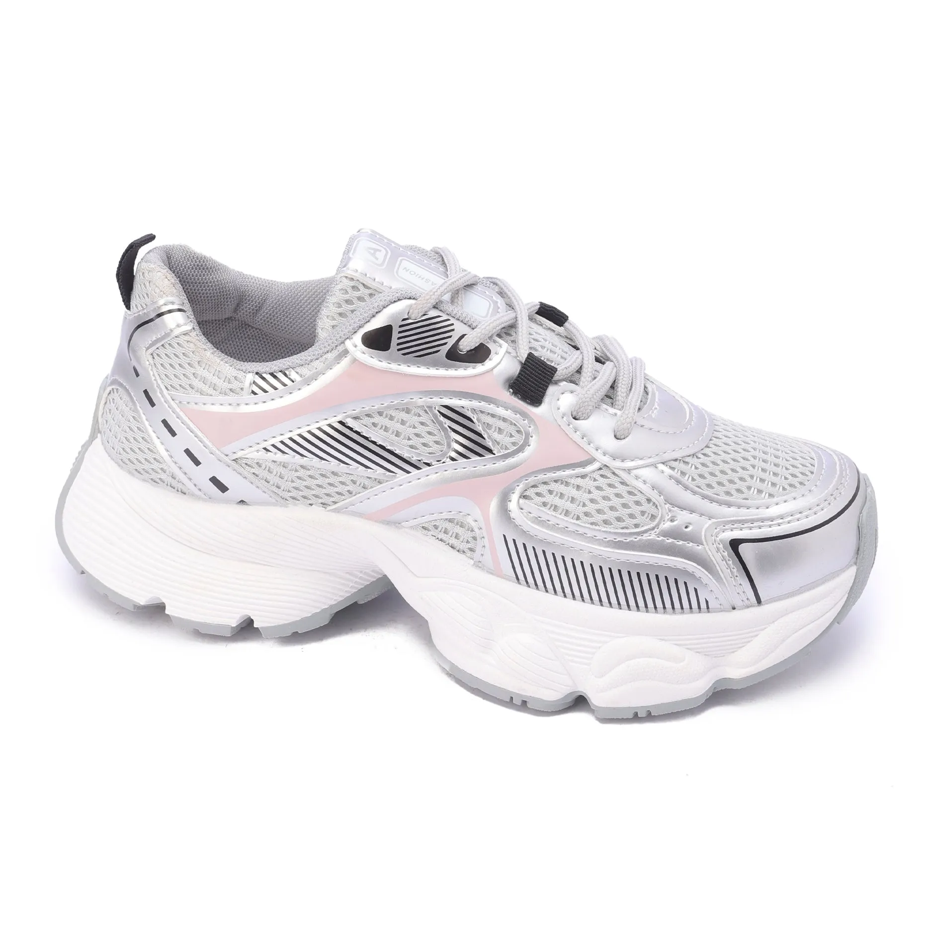 Lunar Glide Mesh Sneakers-Silver