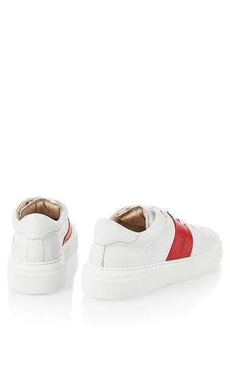 Marc Cain leather sneakers with Contrasting Red Stripes PB SH.06 L16 285