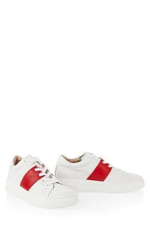 Marc Cain leather sneakers with Contrasting Red Stripes PB SH.06 L16 285