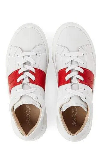 Marc Cain leather sneakers with Contrasting Red Stripes PB SH.06 L16 285