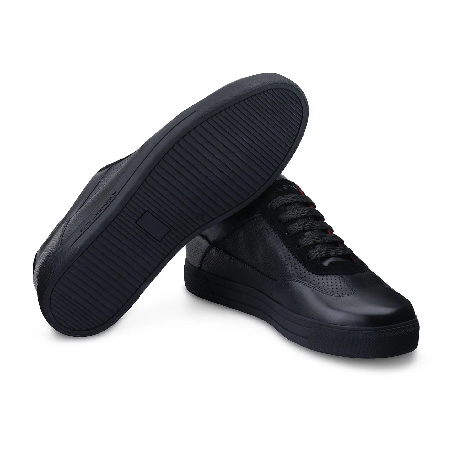 Men's Black Breathable Leather Sneaker