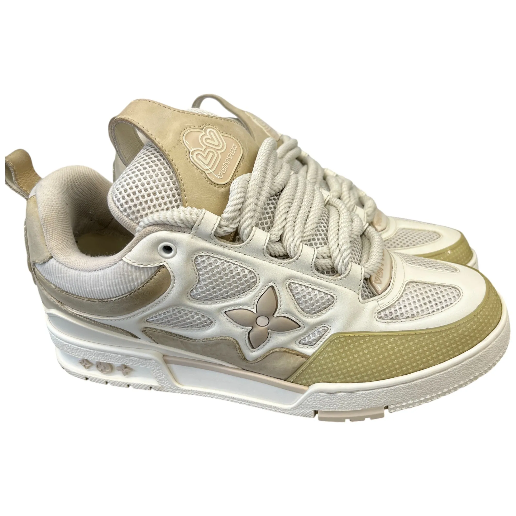 Men's Lv Skate Low Trainers Beige Size EU 42 / UK 8