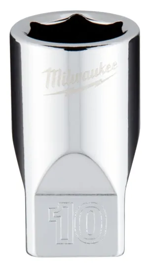 Milwaukee 45-34-9036 Socket, 10 mm Socket, 1/4 in Drive, 6-Point, Chrome Vanadium Steel, Chrome :CD: QUANTITY: 1