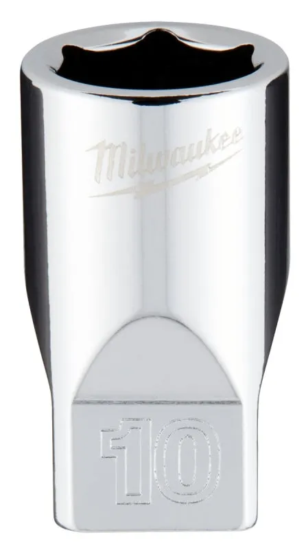 Milwaukee 45-34-9036 Socket, 10 mm Socket, 1/4 in Drive, 6-Point, Chrome Vanadium Steel, Chrome :CD: QUANTITY: 1