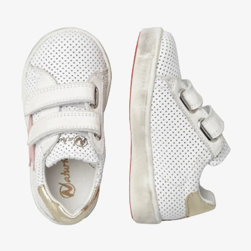 Naturino Girl's Annie VL Pink & White Trainers