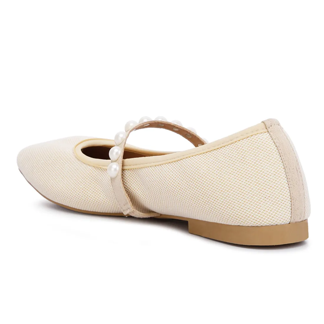 Pearl Embellished Ballerina Flats