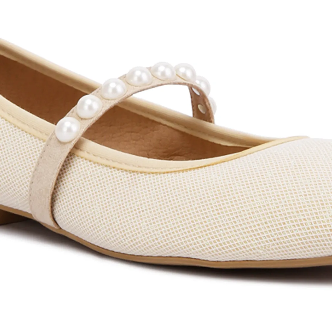Pearl Embellished Ballerina Flats