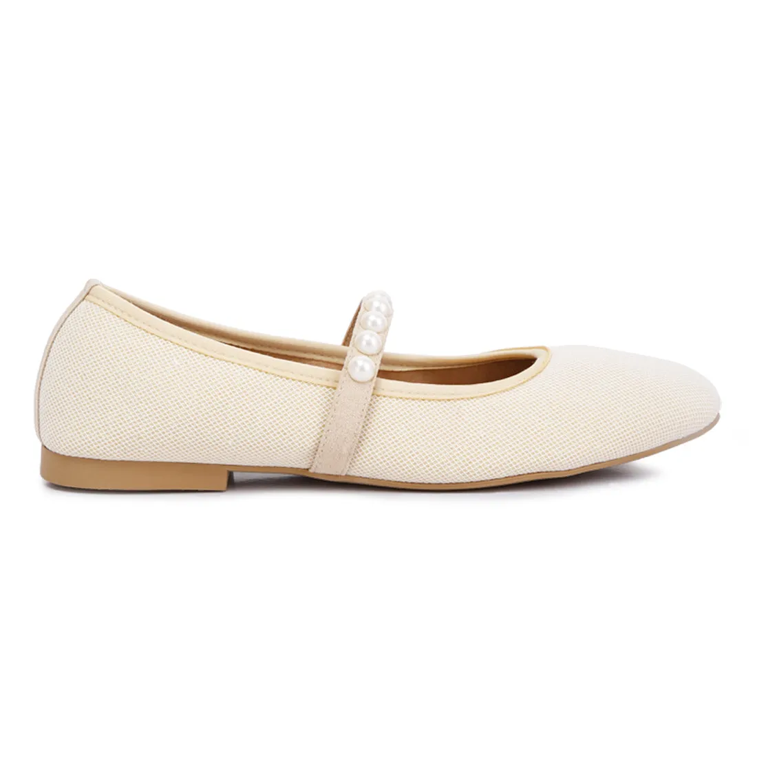 Pearl Embellished Ballerina Flats