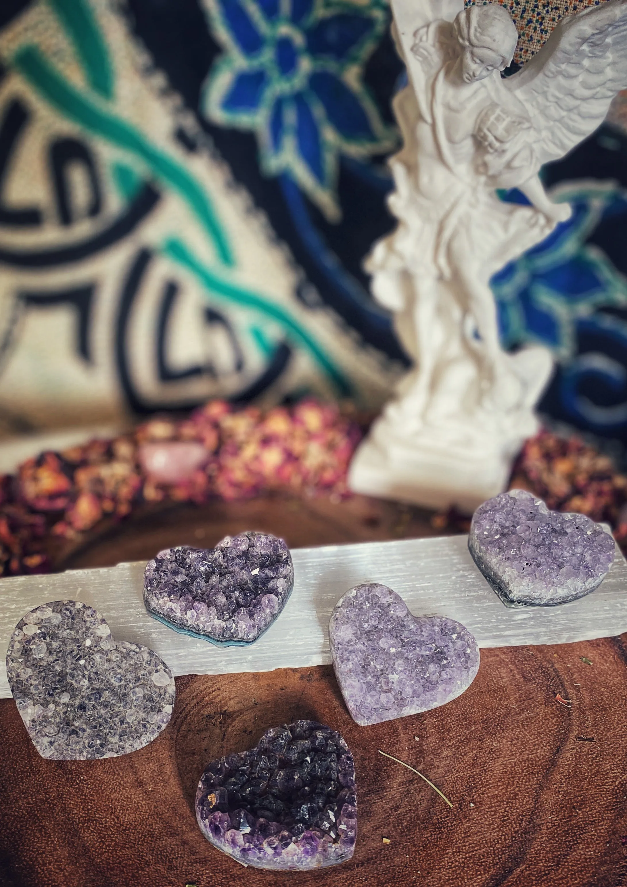 Polished Amethyst Druse Heart