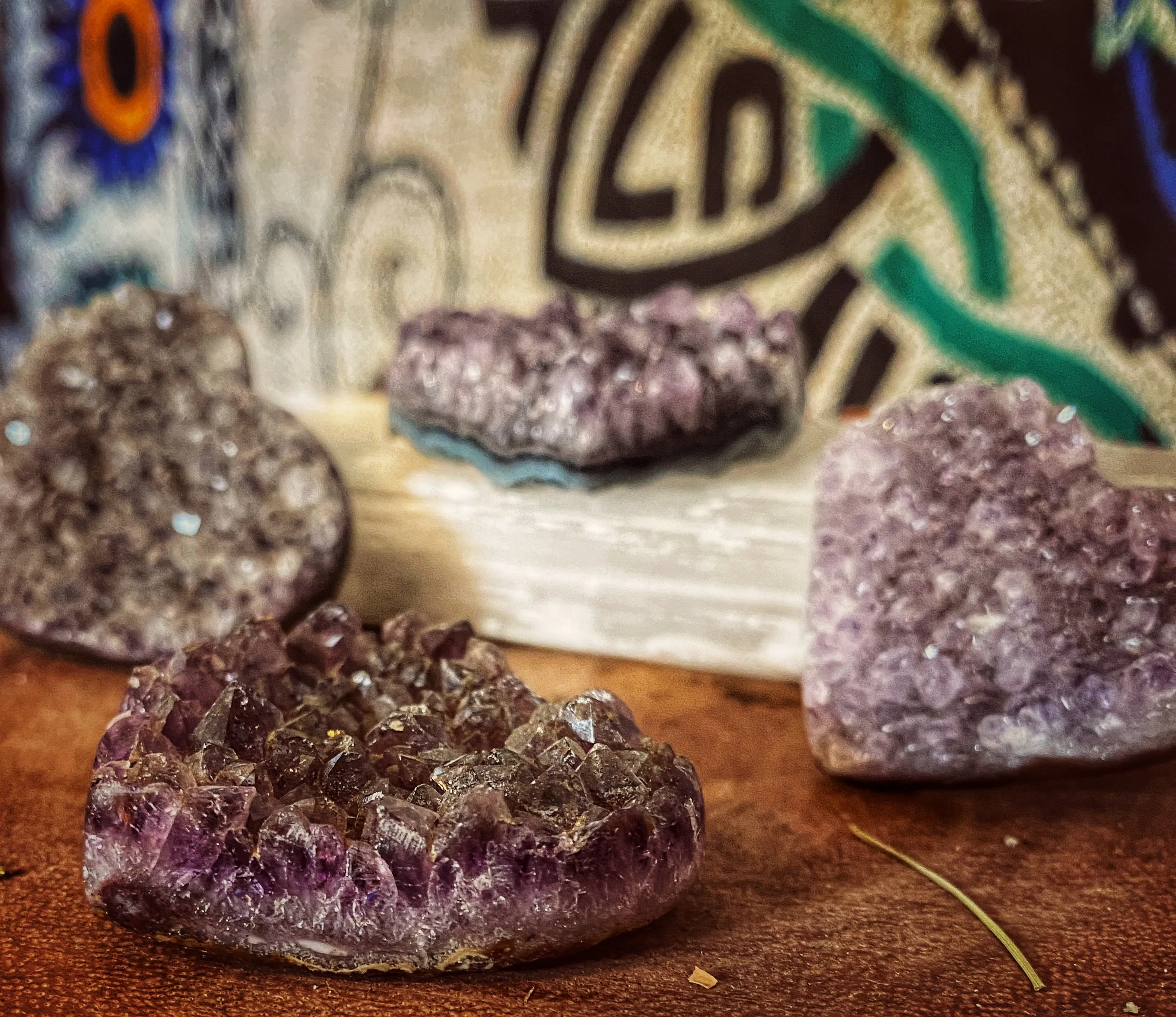 Polished Amethyst Druse Heart