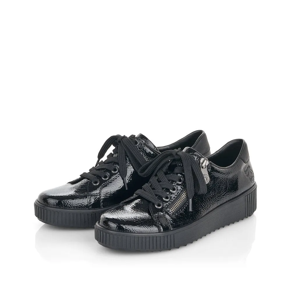 Rieker ladies Flatform Patent Sneaker