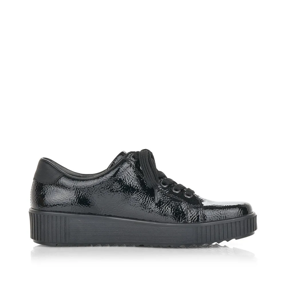 Rieker ladies Flatform Patent Sneaker