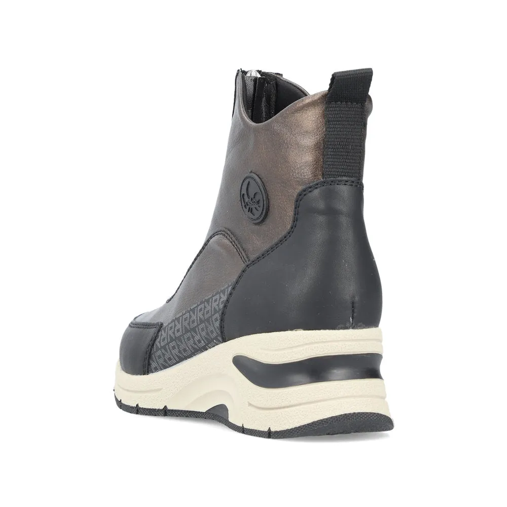 Rieker Ladies Zip Up Front Sneaker Boot