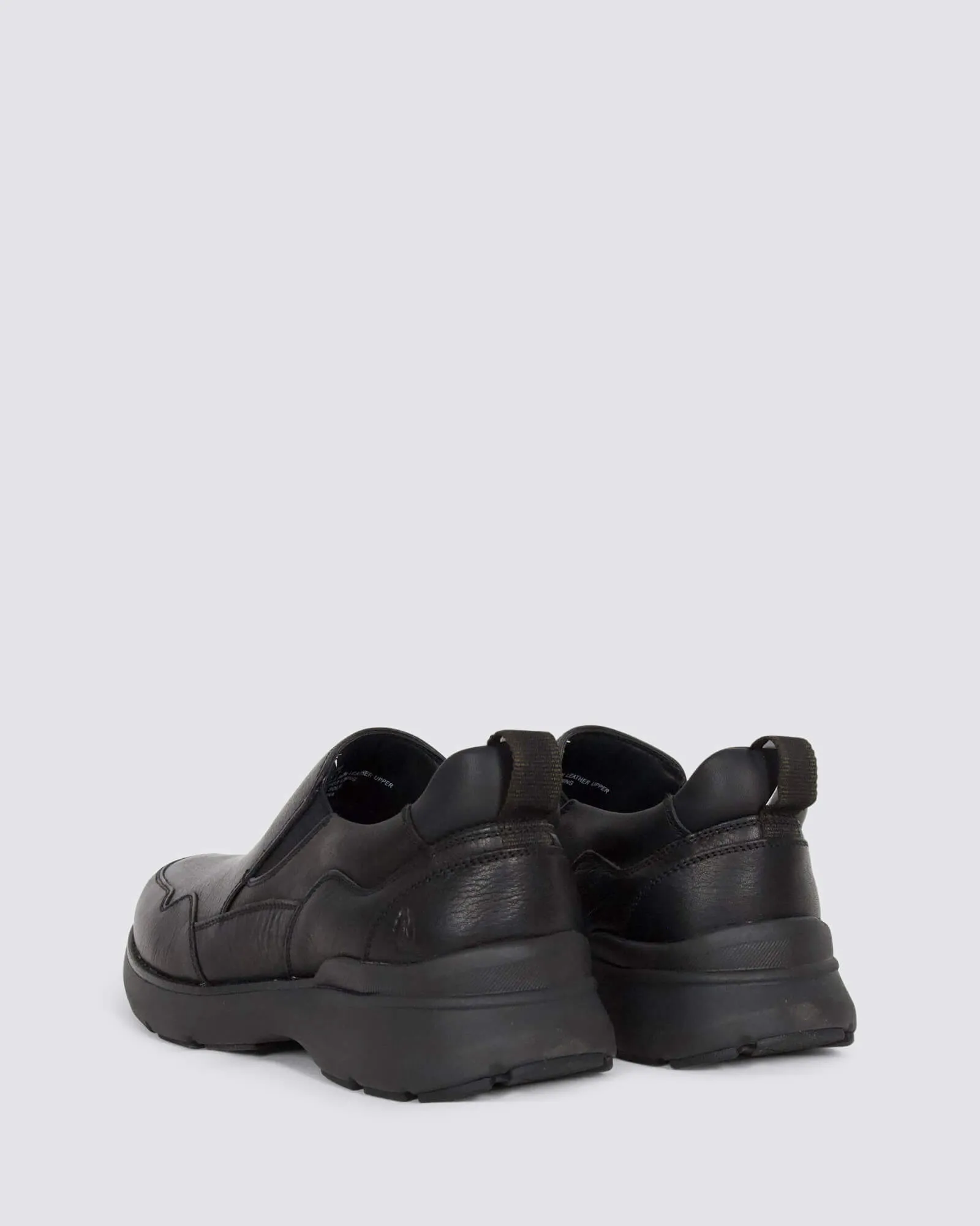 ROUTE SLIP ON SNEAKERS BLACK LEATHER