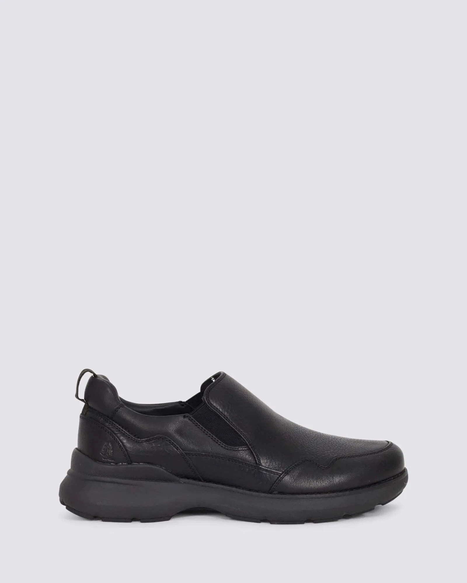 ROUTE SLIP ON SNEAKERS BLACK LEATHER