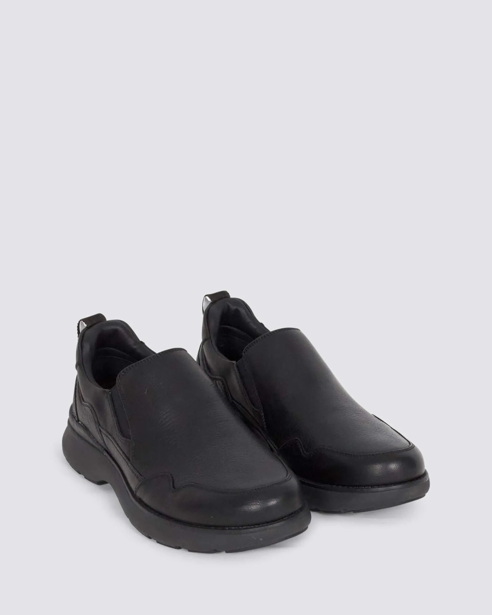 ROUTE SLIP ON SNEAKERS BLACK LEATHER